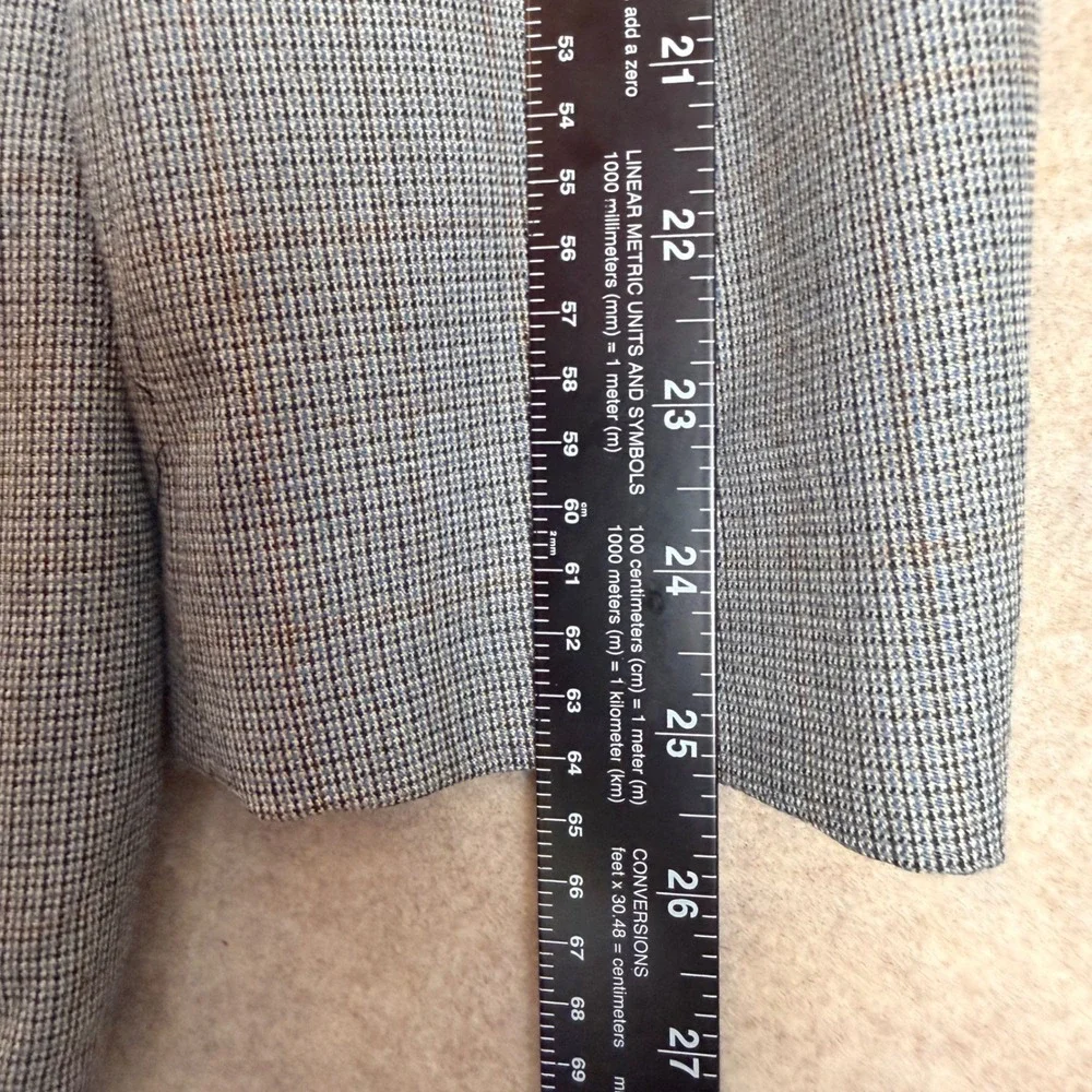 Lauren Ralph Lauren Windowpane 48R Blazer Grey Micro Check 2-Button RN90736